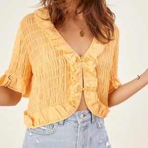 Reformation ruffle top